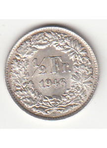 1946 - 1/2 Franc Argento Svizzera Standing Helvetia SPL